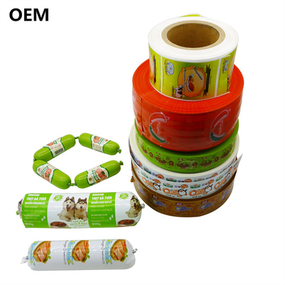 สีที่แตกต่างกัน พลาสติกหลายชั้น Casings Flexography การพิมพ์ Sausage Casings สําหรับเนื้อ Sausage