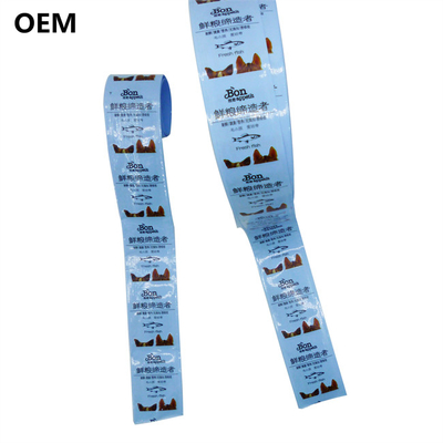 OEM Flexography พิมพ์พลาสติก Casings เกรดอาหาร กลิ่นไร้พลาสติก Sausage Casings