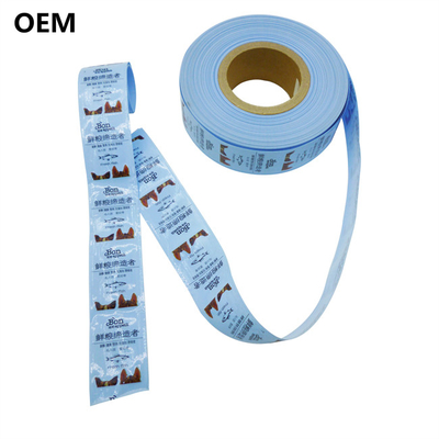 OEM Flexography พิมพ์พลาสติก Casings เกรดอาหาร กลิ่นไร้พลาสติก Sausage Casings
