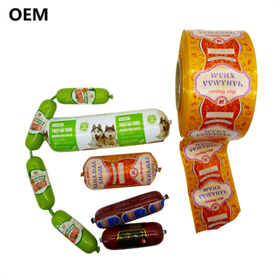 OEM Logo Printed Food Grade Steam Cooking Sausage Casing สําหรับเนื้อ