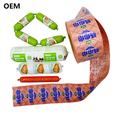 OEM Logo Printed Food Grade Steam Cooking Sausage Casing สําหรับเนื้อ
