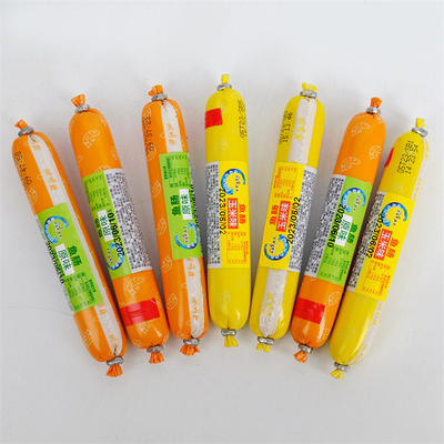 โลโก้สีสันสดใสพิมพ์ปลอกไส้กรอก PVDC พลาสติกสำหรับไส้กรอกปลา