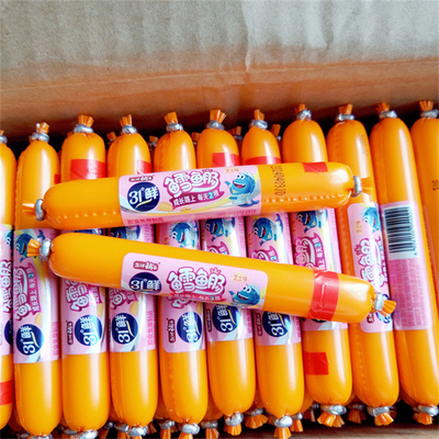 การพิมพ์โลโก้ที่กำหนดเองขนาดเส้นผ่าศูนย์กลางที่แตกต่างกันฟิล์ม PVDC ที่มีจำหน่ายสำหรับไส้กรอก