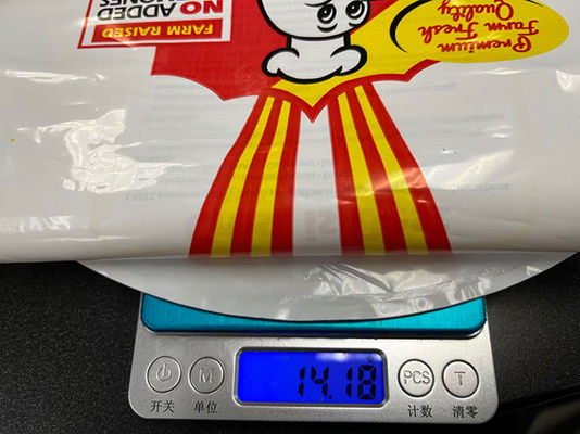 ขายส่งสีขาวพิมพ์โลโก้ที่กำหนดเองถุงไก่แช่แข็ง