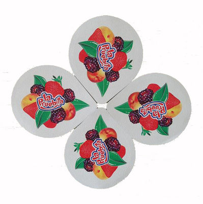 OEM ODM Die Cut Lids 30 ไมครอน 33 ไมครอนฝาปิดถ้วยโยเกิร์ต Easy Peelable