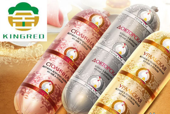 ปลอกไส้กรอกพลาสติก 45-90 ไมครอนปลอกประดิษฐ์สำหรับไส้กรอก