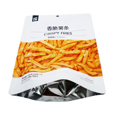 ถุงบรรจุอาหารบรรจุไนโตรเจน Crispy Fries 100g อลูมิเนียมฟอยล์ Stand Up Pouch