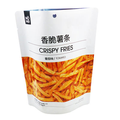 ถุงบรรจุอาหารบรรจุไนโตรเจน Crispy Fries 100g อลูมิเนียมฟอยล์ Stand Up Pouch