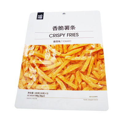 ถุงบรรจุอาหารบรรจุไนโตรเจน Crispy Fries 100g อลูมิเนียมฟอยล์ Stand Up Pouch