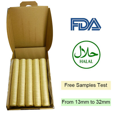 ไส้คอลลาเจนที่ได้รับการรับรองจาก FDA และ HALAL ความยาว 15 เมตร/เส้น และการซึมผ่านควันได้ดีเยี่ยมสำหรับไส้กรอกรมควัน